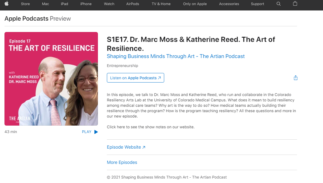 The Art of Resilience.Shaping Business Minds Through Art - The Artian Podcast. Dr. Marc Moss & Katherine Reed.