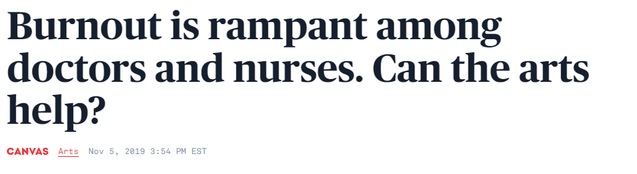 Burnout is rampant among doctors and nurses. Can the arts help? PBS News Hour.