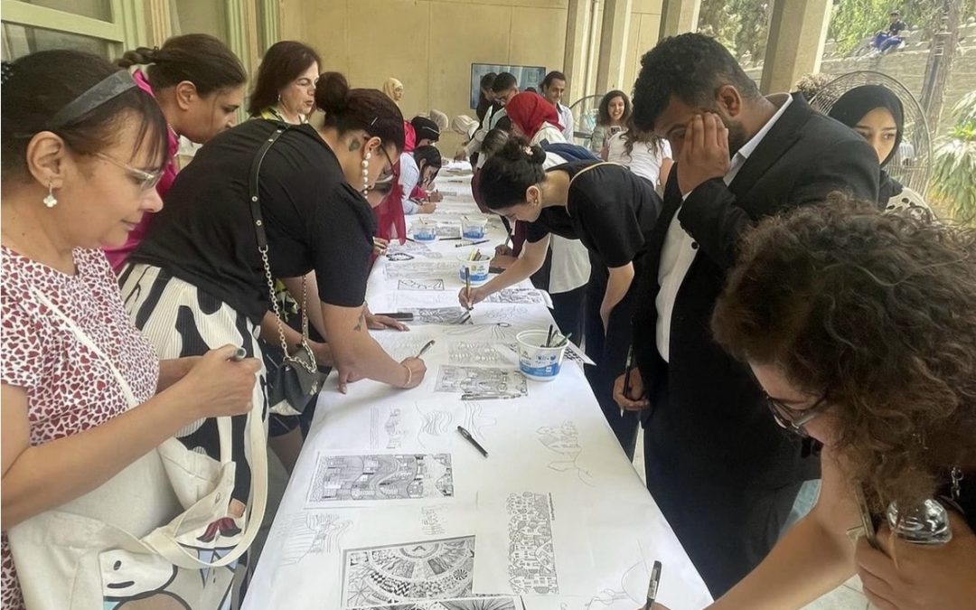 The Meditative Arts Come to Egypt, thru Music and Zentangle Art Mural
