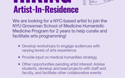 Hiring Artist-in-Residence at NYU Grossman School of Medicine