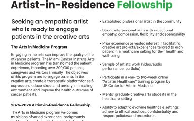 Miami Cancer Institute is seeking a Musician-in-Residence to join the team!